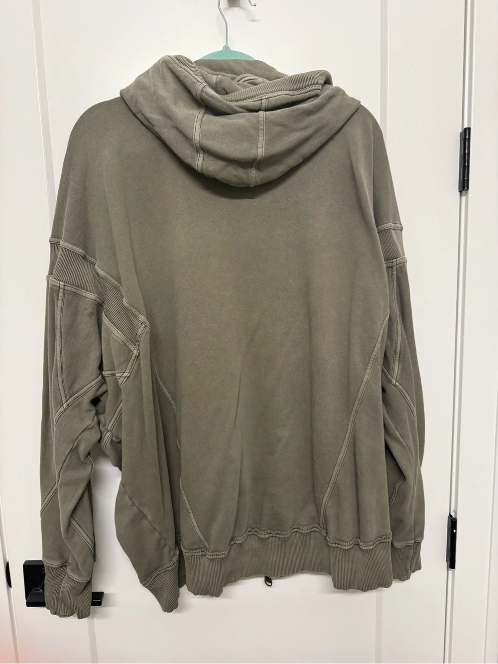 Free People Olive Zip-Up Hoodie